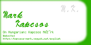 mark kapcsos business card